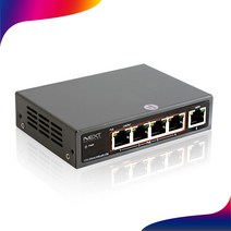 이지넷유비쿼터스 NEXT POE6005F 스위칭허브 5포트 POE 거리연장기 65W