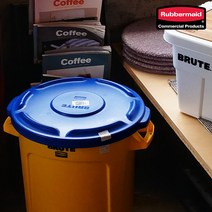 러버메이드 벤티드브루트 원두보관통 다용도 수납용기 뚜껑(37L/75L/121L), 75L 뚜껑, 노랑