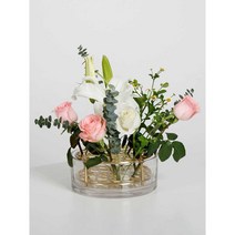유리 꽃병 글라스 미니 재배 오브제 꽃다발 장식, 소형 지름15x8cm