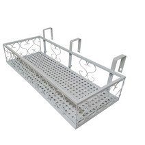 모칸도 베란다 화분걸이 난간 화분걸이대 (고층 직각형 50x25cm) 난간용 고리 3개, 02.직각형50x25_화이트