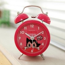 QTW091829아스트로보이 아톰 저소음 알람 탁상시계(핑크)