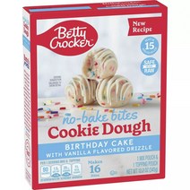 베티크로커 노-베이크 바이츠 쿠키 도우 생일 케이크 바닐라 드리즐, 1개, 345g