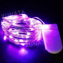 20 40leds 구리 와이어 요정 조명 셀 배터리 구동 led 문자열 조명 파티 웨딩 크리스마스 조명 실내 휴가 장식, 협력사, 자주색, 2m 20led