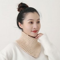 겨울철 코디템 여성 페이크 니트 넥워머 목도리 목폴라, 블랙