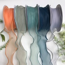 오간디 리본 인타리본 선물 포장 공예 재료 리본끈, 1-4.연핑크색, 1.실크블룸 오간디