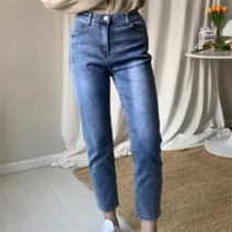 바보사랑 여자 밴딩 키작녀 9부 캐주얼 스트레이트 맘진 청바지.옷자락(무료배송)