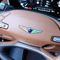 JS automotive 제네시스G80 튜닝 본넷 핸들엠블럼 로고 데칼스티커 포인트 시트지 셀프랩핑 마스크 드레스업 용품, 흑크롬