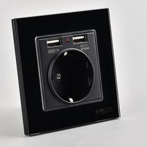 스마트 플러그 스위치 콘센트가리개 diy스마트 벽 소켓 콘센트 듀얼 USB 충전기 포트 어댑터 EU 플러그 16A, 02 1 OUTLET 2USB Black