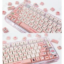 프라홈 XDA V2 기계식 키보드 PBT 염료승화 키캡, 핑크 고양이