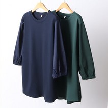 강물처럼 빅사이즈사랑해요 D485L204 셔링카밀롱배색8부티 MN (8489890)