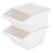 쌓아올려 보관하는 재활용 분리수거함 50리터, 중(뚜껑+하부 세트), 2개