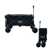 캠플 감성 캠핑 웨건 10cm타이어 트렁크 오픈형, 블랙