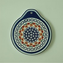 도도한상점 북유럽풍 냄비받침 고양이 도자기 냄비받침 티코스터 4p세트, 북유럽풍냄비받침04. 오렌지플라워