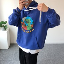 오버핏 크레용 공룡 후드티셔츠 4color