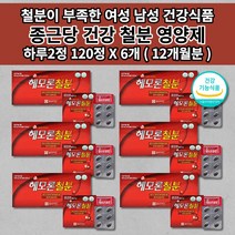 생리 출산후 산모 임신 임산부 철분제 가용성 헴철 햄철 성장기 어린이 청소년 다이어트 어지럼증 에 좋은 철 결핍 결핍성 철분 부족 증상 영양제 종근당 건강 철분 영양제 120캡슐, 6개