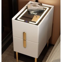 스마트 미니 침대 협탁 테이블 무선충전 램프 작은 침실 조명 무드등 일체형, 화이트+무선충전+터치램프 + 35x40x50cm