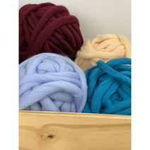 마크라메털실 1타래 250g 컬러양모 망고실 구름실 루피털실 위빙 재료, 블루