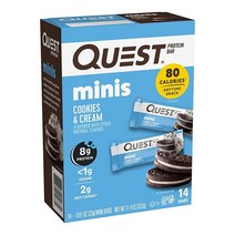 미국 Quest Nutrition 쿠키 & 크림 단백질 바 14개, 14개(1팩), 쿠키와 크림