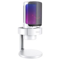 FIFINE-USB 마이크 ASMR 녹음 스트리밍 용 헤드폰 출력 터치 음소거 버튼 3 개의 RGB 모드 마이크-A8, CHINA_WHITE