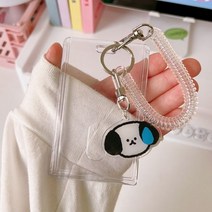 포카홀더 바인더 키링 큐티 투명 포토카드홀더 액자 3 인치 사진 케이스기 버스카드 카드 문구, milk dog