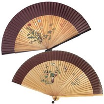 박씨상방 국내제작실크 대나무 초충도 수공예부채39형+부채집증, 가지
