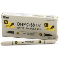 자바펜 OHP수성펜 M앤F, 검정, 48개