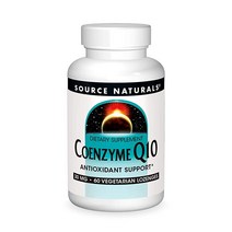 Source Natural Coenzyme Q10 항산화제 서포트 심장 뇌 면역력 및 간 보조용 30mg - 캔디 60개, 60 Tablets