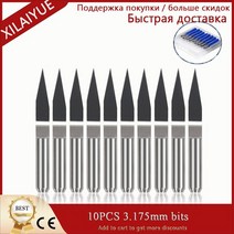 cnc조각기 cnc 기계 10pcs 3.175mm 비트 조각 나무 pcb 조각사 팁 밀링 커터 diy 취미 칼 3018 pro1610 2418., 10pcs 정도15x0.2mm