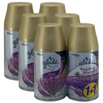 그레이드 자동분사방향제 리필 라벤다&바닐라, 269ml, 6개, 허브향