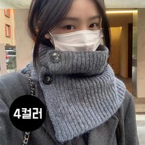 클래식버튼 니트 넥워머 - 페이크폴라 머플러 목도리 워머 겨울소품 겨울아이템 워머코디