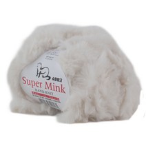 슈퍼밍크 여우털 털실 80g 인조퍼 목도리 뜨개실 토끼털 부드러운 겨울실, 01 아이보리