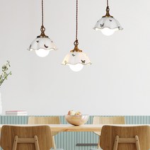 나비도자기 1등 2등 3등 펜던트 LED 식탁등 북유럽 포인트 인테리어 조명, 나비도자기3등펜던트 (램프 미포함)