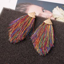 스플렌더 13 색 Boho 여름 화려 함 대형 프린지 귀걸이 여성 긴 술 성명 쥬얼리 도매, 05 Multicolor