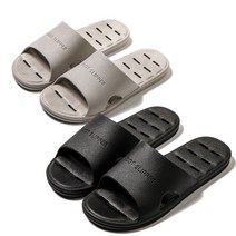 디오바스 미끄럼방지 PVC 화장실 슬리퍼 물빠짐 욕실화 실내화 남성 여성 2개 세트, 그레이L(남자)+블랙L(남자)