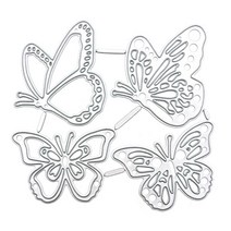 섬세한 나비 금속 다이 컷 절묘한 종이 예술 절단 템플릿 크리스마스 생일 초대장 카드 제작 용품, 은