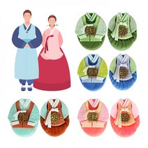 외국인 돌잔치 선물 전통한복 수제비누 2P, 청대