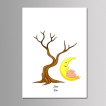 스크랩북 소박한 양장본 위한 용품 게스트 아기 소녀 소년 세례 호의 50x70cm DIY 지문 트리 서명 책 생일 선물 인쇄 캔버스 그림, [04] 50x70cm, [12] BB22