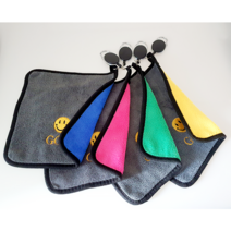 [뽀찌버디나비] 양면 스마일 자수 볼타올 골프타올 릴와이어 극세사타올, 블루