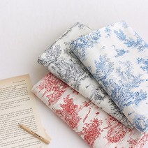 대폭-워싱린넨) 로망스명화원단(5컬러), 블루, 1개