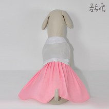 금동이 펫 GW001 분홍동글꽃패치 강아지 고양이 애견 한복, XL