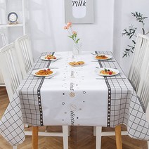 달인샵 북유럽풍 방수 식탁보, 영문그레이, 137cm X 90cm, 영문그레이, 137x90cm