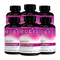 Neocell 6개 먹는 마린 콜라겐 저분자 펩타이드 2000 mg 120 캡슐, 120개입