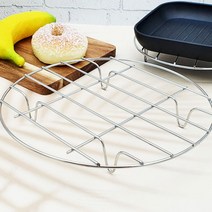 스텐 원형 찜 판 받침대 랙 25cm 스팀 만두 삼발이 깔개 받침기 고구마 찜망