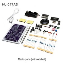 HU-017A RDA5807S TDA2822 라디오 키트 FM 전자 DIY 부품 87-108MHz 보드 액세서리, 01 Without Shell