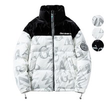 Sevenmoon 겨울 날염 후드 보온 남자 패딩