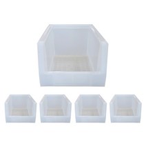 뉴플라스틱 부품상자 2호 부품 박스 보관함 정리함 공구함 5개 1세트, 부품2호_흰색_반투명(5개묶음)