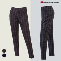 엑슘 봄 가을 등산복 단체 작업 스판 골프 여성 체크 밴딩바지 PGW-P2203-306