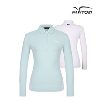 팬텀 골프 fantom여성 반전 배색 카라 티셔츠 F221A1TO057_MT, 100, MT