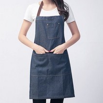 모올글래드 데님 목걸이형 앞치마 공방 화실 패션 미술 미용 예쁜앞치마, 데님 목걸이형 앞치마(네이비), .