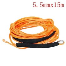 견인로프 15m x 5mm/5.5mm/6mm 윈치 로프 견인 케이블 스트링 라인 합성 섬유 5500lbs/3ton/3.4ton 지프 ATV UTV 오프로드, 5.5mm 2